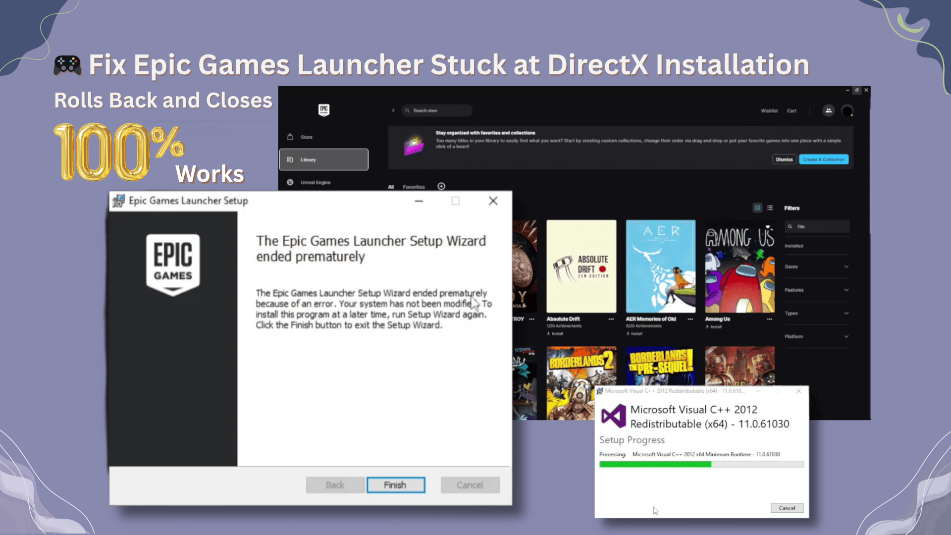 How to Fix “Epic Games Launcher Installation Hangs at DirectX Then Closes” on Windows